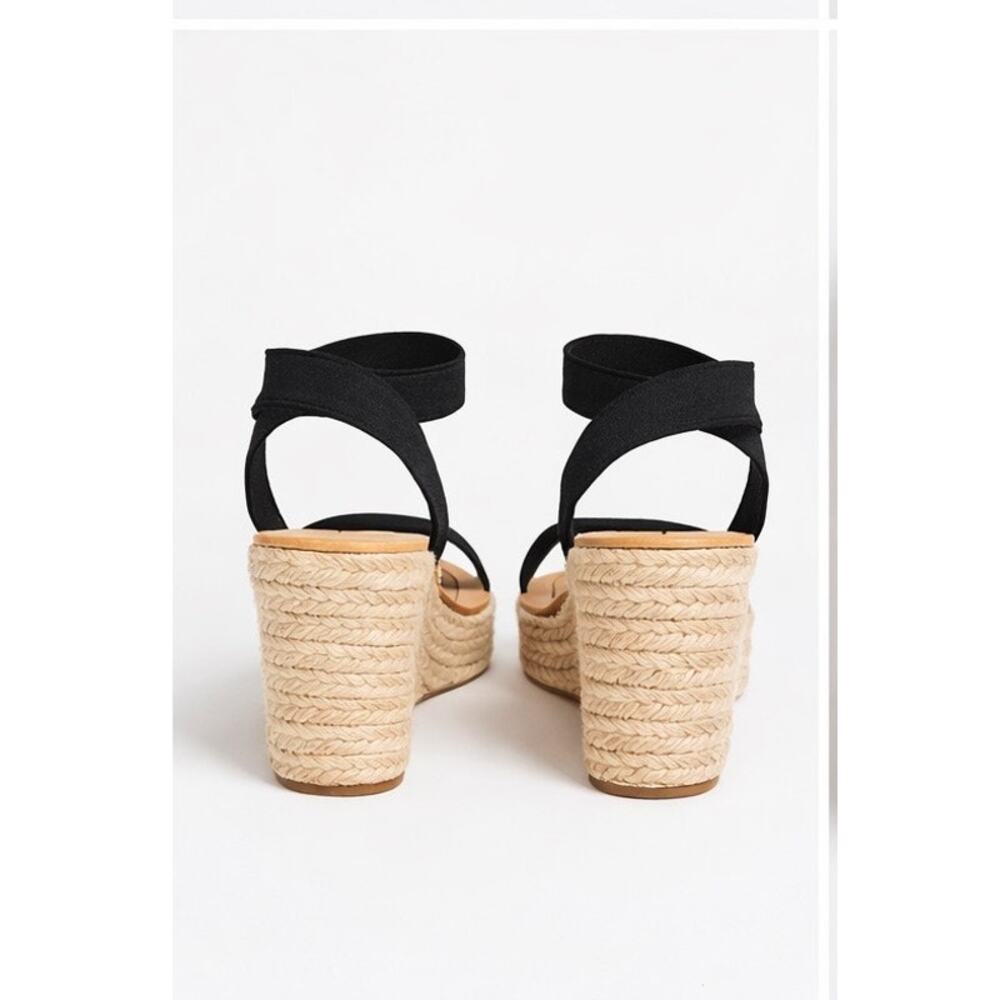 Dolce Vita Black Espadrille Wedge Sandals Size 9 - Picture 3 of 7